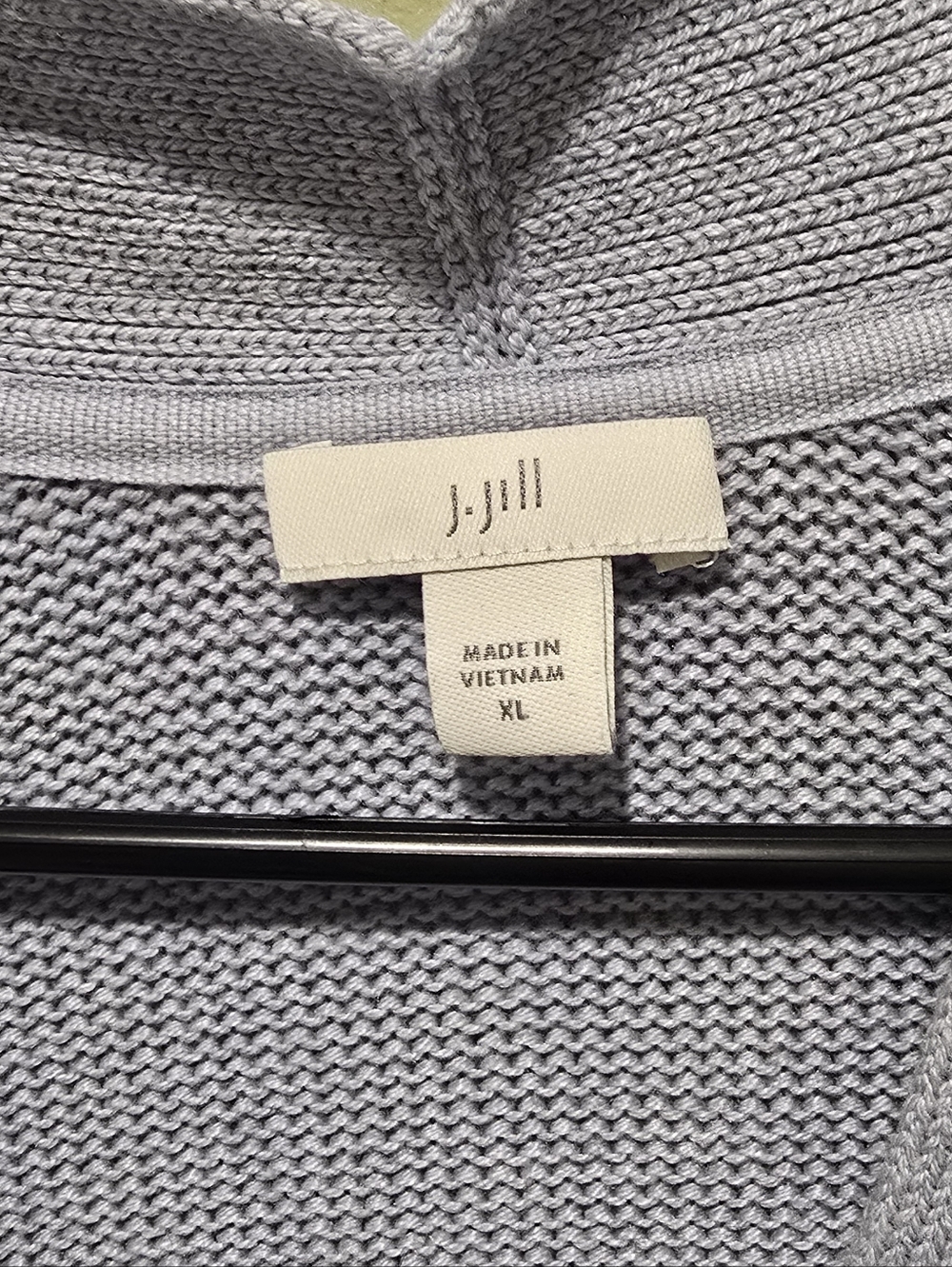 J. Jill "Rain Drop" Blue Cotton Blend Cardigan With Brown Buttons Size XL - Picture 5 of 9